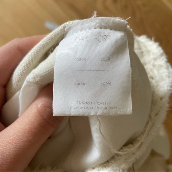 OAK + FORT CROPPED OFF WHITE STRAIGHT PANTS - S - Picture 14 of 16